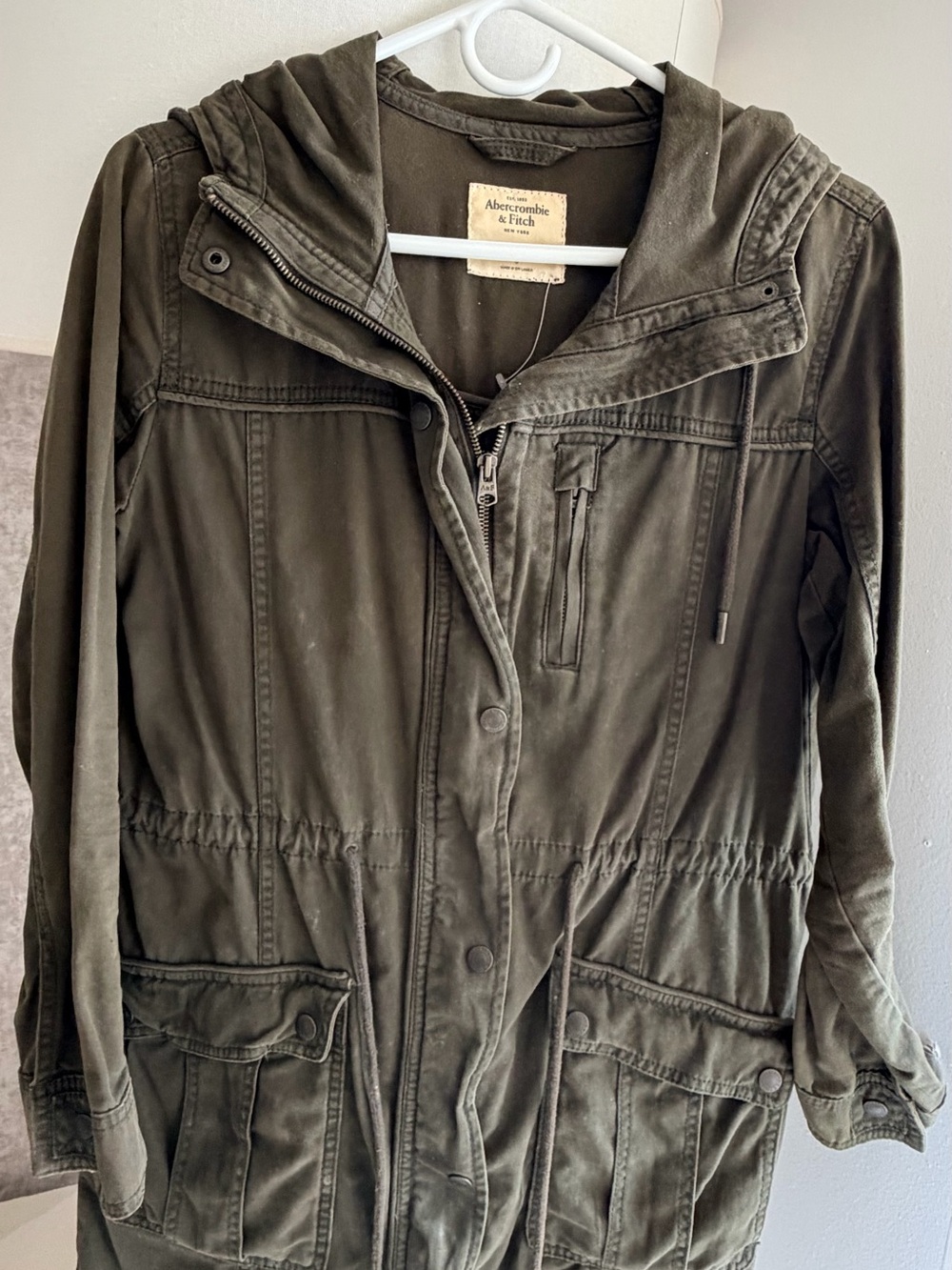 Abercrombie & Fitch Olive Utility Hooded Jacket